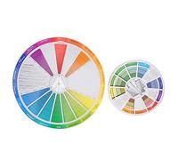 Baxnore Tableau de guidage professionnel de mélange de pigments, roue de couleurs, pour artistes et designers, outil de théorie des couleurs de 23cm et 14cm de diamètre, 2 pièces