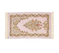 Baxnore Tapis de prière brodé Double Couche en Polyester Doux antidérapant pour pèlerinage Musulman, méditation, décoration d'intérieur, Salon 110 x 70 cm (Violet Clair)