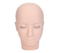 Baxnore Tête de mannequin de cils 3 couches, extension de cils haute densité, tête de pratique de maquillage, tête de poupée en silicone intégrée pour la formation des cils, écoles