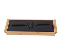 Baxnore Traditional Chinese Tea Tray with Drainage Holes Kung Fu Tea Ceremony Serving Tray Natural Material 38.5 x 13.4 x 3.8cm Rectangular Tea Plate for Home Office Use