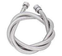 Baxnore Tuyau de douche en acier inoxydable de 1,5 m, tube de douche G1 / 2 avec bobine extérieure en métal, tuyau de pomme de douche à main pour salle de bain