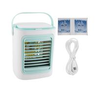 Baxnore Ventilateur de climatiseur portable alimenté par USB, ventilateur de refroidissement silencieux réglable à 3 vitesses avec lumières LED colorées, refroidisseur d'air de bur