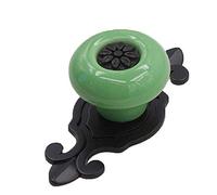 Baxnore Vintage Ceramic Door Knob, Zinc Alloy and Ceramic Construction, Single Hole Pull Handle for Cabinets, Drawers, Wardrobes (Dumb black-green)