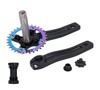 Baxnore ZK22 Mountain Bike Crankset 32T Bras de manivelle à vitesses à vitesse avec support de fond en alliage en aluminium léger durable pour la réparation et la mise à niveau du (Noir)