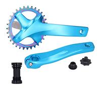 Baxnore ZK22 Mountain Bike Crankset 32T Bras de manivelle à vitesses à vitesse avec support de fond en alliage en aluminium léger durable pour la réparation et la mise à niveau du (Bleu)
