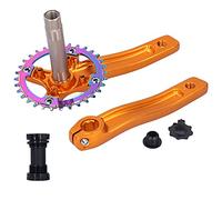 Baxnore ZK22 Mountain Bike Crankset 32T Bras de manivelle à vitesses à vitesse avec support de fond en alliage en aluminium léger durable pour la réparation et la mise à niveau du (Or)