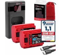 Baxxtar 2X Batterie NP-FZ100 2600mAh + Chargeur Dual USB-C PD compatibile avec Sony A1 A7 III-IV A7R III-V A7S FX3 FX30 | Charge Rapide QC/PD, LCD, Set Photo & Vidéo