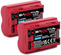 Baxxtar 2X MaxProtect Batterie NP-W235 2600mAh Remplacement pour Fuji NPW235 NP W235 avec capteur NTC et boîtier V1 Compatible avec Fujifilm GFX-50s II GFX-100S GFX-100 II X-H2 X-H2S X-S20 X-T4 X-T5