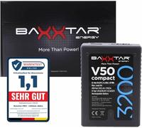 Baxxtar Batterie V-Mount V50 Compact III 47 Wh - LG Cells Inside (3200 mAh) - avec Fonction D-Tap et Batterie Externe (USB) - Dimensions : 7,5 x 3,5 x 10,5 cm (322 g)