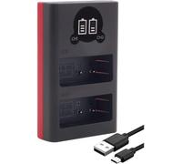 Baxxtar Chargeur Compatible avec Batterie DMW-BLG10 E DMW-BLE9 Leica BP-DC15 (Dual LCD 18572 Mini Chargeur) alimenté par USB-C ou Micro-USB