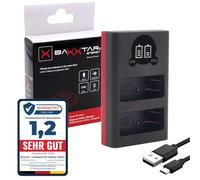 Baxxtar Chargeur Double LCD USB-C pour DMW-BLG10 - pour Panasonic DMW-BLG10E / DMW-BLE9 - pour Lumix GX9 G100 G110 TZ91 TZ101 TZ202 GX80 LX100 ZS70 - Charge Deux Batteries