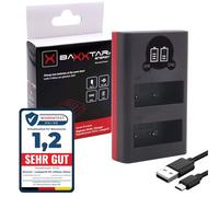 Baxxtar Dual LCD Chargeur USB-C pour Olympus BLS-5 BLS-50 BLS-1 Appareil | Chargeur voyage compact pour E-450 Pen E-P3 E-PL2-E-PL9 PM1 PM2 Stylus 1