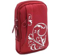Baxxtar Housse Sac de Style pour Appareil Photo numérique Compact, en Rouge (avec bandoulière - Boucle de Ceinture) par Exemple Compatible avec Kodak Pixpro FZ53 FZ55 X55 etc.