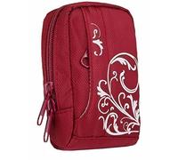 Baxxtar Housse Sacoche en Rouge pour Appareil Photo numérique Compact (avec Sangle et Passant pour Ceinture) pour PowerShot SX730 SX740 - Coolpix W150 - Lumix DMC TZ70 TZ60 - Om TG-7 etc