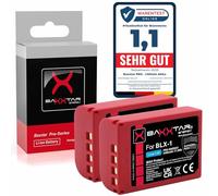 Baxxtar MaxProtect 2X BLX-1 Batterie de Rechange 2400mAh Compatible avec Olympus Om-1 Om-3 OM1 OM3 BLX1 BL-X1 BL X1 BLX 1 avec capteur NTC et boîtier V1 résistant à la Chaleur, Ignifuge