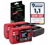 Baxxtar MaxProtect LP-E6NH Batteries (2 x 2600 mAh) - Capteur NTC V1 - Chargeur 1500 mA PD Performance USB-C - EOS R R5 R5c R6 R6II R7 60D 70D 80D 90D 5DS 5DS R 5D II III IV 6D I II 7D I II, etc.