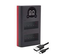 Baxxtar NP-W126s NP-W126 Chargeur de Batterie - Mini USB Double/LCD (18612) - Alimentation Via USB-C ou Micro-USB - Fuji X-M5 X100VI X-S10 X-T20 X-T30 II X-T5 X-T50 etc.
