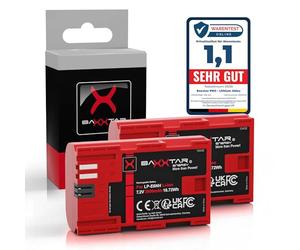 Baxxtar Pro 2X LP-E6NH Batterie Rechargeable 2600mAh Compatible avec Canon EOS R5 R6 R6II R7 5D Mark II III 5DS 6D 7D 60D 70D 80D 90D WFT-E5 WFT-E7 XC10 XC15 LPE6NH LP-E6