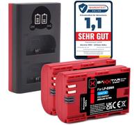 Baxxtar Pro LP-E6NH (2X 2600mAh) Pack de Batterie avec Chargeur 18602 USB LCD Dual (USB-C MicroUSB) Compatible avec Canon EOS R5 R6 R7 5D Mark II III 6D 7D 60D 70D 80D 90D XC10 XC15