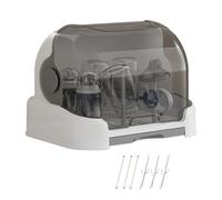 BaЬy Bottle Storage Box - 31.5x25.5x25cm Égouttoir Biberon | Organiseur PP ABS avec Couvercle Bac Égouttage Amovible - Anti Poussière | 6 Supports Drain | Allaitement, Pièces Tire Lait, Cuisine,