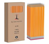 Bay State Importers Lot de 50 crayons HB pré-aiguisés avec gommes, crayons d'école en vrac pour salle de classe, bureau, enseignants, écriture et dessin
