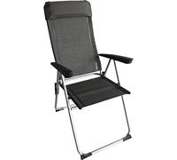 Fauteuil Extérieur Baya Sun Eco Plus, Noir, Décontractée, CHAISON, Fauteuil, Aluminium, Dossier Inclinable sur 5 Positions, Repose-Tête Réglable et Amovible