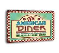 BAYABU The American Diner. Plaque rétro en métal pour bar, décoration murale, 20,3 x 30,5 cm