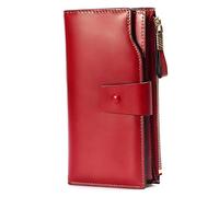 BAYAJIAZ Portefeuille en cuir véritable pour femme (rouge)