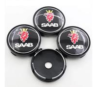 BayDe 4 pièces Acrylic/ABS Roue Centre Capuchons,pour Saab 60mm Auto Cache moyeux Jante décoration étanche Protéger Accessoires
