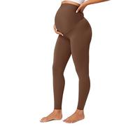 BAYDI Nudi Legging de grossesse opaque taille haute pour femme enceinte, espresso, M