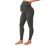 BAYDI Nudi Legging de grossesse opaque taille haute pour femme enceinte, gris graphite, L