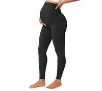 BAYDI Nudi Legging de grossesse opaque taille haute pour femme enceinte, Noir , M