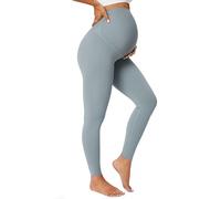BAYDI Nudi Legging de grossesse opaque taille haute pour femme enceinte, rhinocéros gris, M