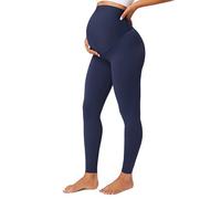 BAYDI Nudi Legging de grossesse opaque taille haute pour femme enceinte, Vraie marine, M