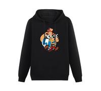 Baydog Hoody Asterix and Obelix Hoodie Streetwear Long Sleeve Hoodie Shirt Men Graphic Aesthetic Long Sleeve Funny Men's Hooded with Pocket Size M