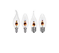 BaydOg LED bougie ampoule scintillement flamme E14 E27 Edison émulation feu éclairage Vintage 3W AC220V queue rétro décor lampe à économie d'énergie (Color : E14 C35L, Size : 3W 220V), 10187068456