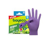 Bayeco - Gants nitrile à usage unique - Violet - Ambidextres - Sans poudre ni latex - Doigts texturés pour une meilleure adhérence - Lot de 20 distributeurs - Taille XL