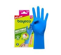Bayeco - Lot de 20 gants en nitrile extra longs - Bleu - Jetables - Ambidextre - Tailles S/M