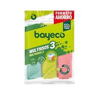 Bayeco - Lot de 3 Baies polyvalentes - 100% Microfibre - Toutes Sortes de Surfaces - Grande capacité d'absorption et Finitions sans Marques ni Peluches, Uniquement avec de l'eau, Lot de 1