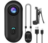 Bayehngs caméra d'action 1080p, petite portable, enregistrement POV mains libres, caméra corporelle pour vélo, moto, voyage, aventures en plein air (ensemble simple)