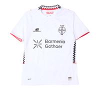 Bayer 04 Leverkusen Enfant New Balance 26/27 Third Youth Short Sleeve Jersey en Blanc, Polyester, Taille YS
