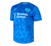 Bayer 04 Leverkusen Homme New Balance Third Short Sleeve Jersey en Bleu, Polyester, Taille M