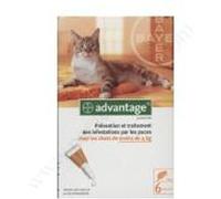 BAYER ADVANTAGE 40 pour Chat (- de 4 Kg) (6 pipettes de 0,4 ml) G