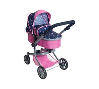 Bayer Chic 2000 595-33 Poussette de poupée Mika, Poussette combinée 2 en 1 pour Enfants de 4 à 8 Ans, Papillon, Rose Marine, 73 x 41 x 82 cm