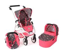 Bayer Chic 2000-640-47 Poussette pour poupée Emotion All in 2.0-3 en 1 Ensemble composé d'une nacelle, d'un siège Sport et d'un siège Auto, d'un Papillon Corail