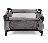 Bayer Chic 2000 653 19 Lit de Voyage Deluxe pour poupées jusqu'à 50 cm, lit de poupée, Meuble de poupée, Gris chiné, Petit