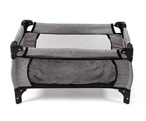 Bayer Chic 2000 653 19 Lit de Voyage Deluxe pour poupées jusqu'à 50 cm, lit de poupée, Meuble de poupée, Gris chiné, Petit