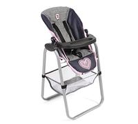 Chaise haute pour poupées, bleu foncé - anthracite - rose