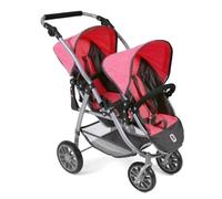 Bayer Chic 2000 689 41 Poussette Tandem Vario pour poupée jumelle, mélange Anthracite/Rose, 714779 cm