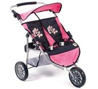 Bayer Chic 2000 697 46 Poussette Jogger 3 roues pour poupées jumelles - design Marine et rose. Rose G